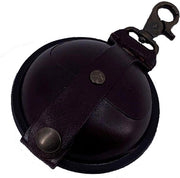 Sostegno chiavi in pelle vera - mini portafaccia chiavi con tasca per monete e chiusura a bottone - marrone - ca. 9 cm