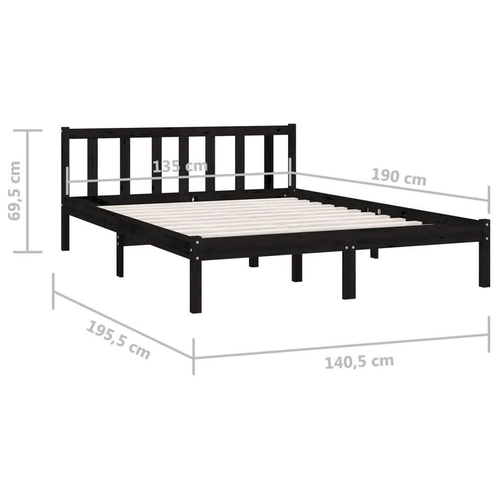 Giroletto Nero in Legno Massello 135x190 cm Double 810061