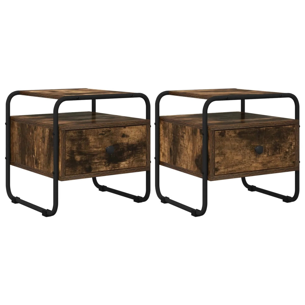Armadio da Notte 2 pz Rovere Fumo 40 x 39,5 x 40 cm 8007676