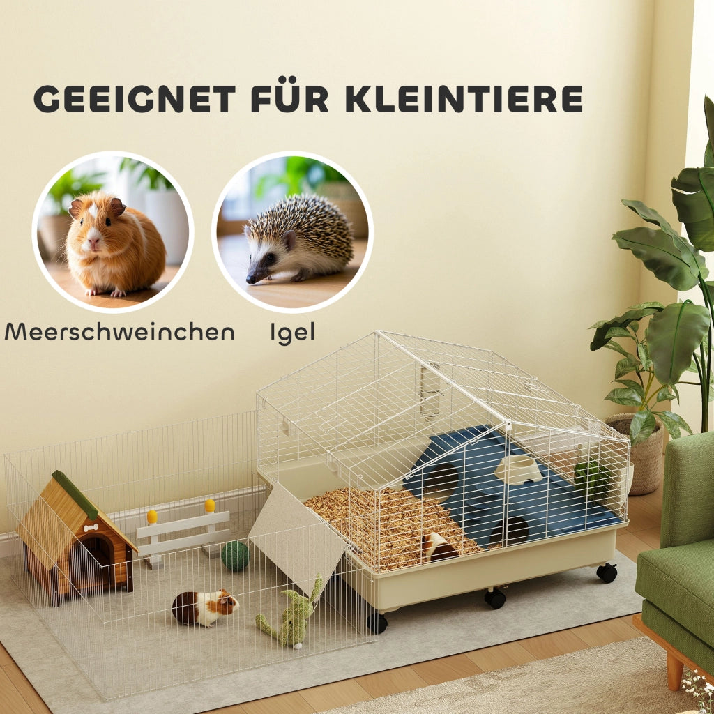 Gabbia per piccoli animali 2 livelli con rampa e accessori ¨C Xylo ¨C Bianco