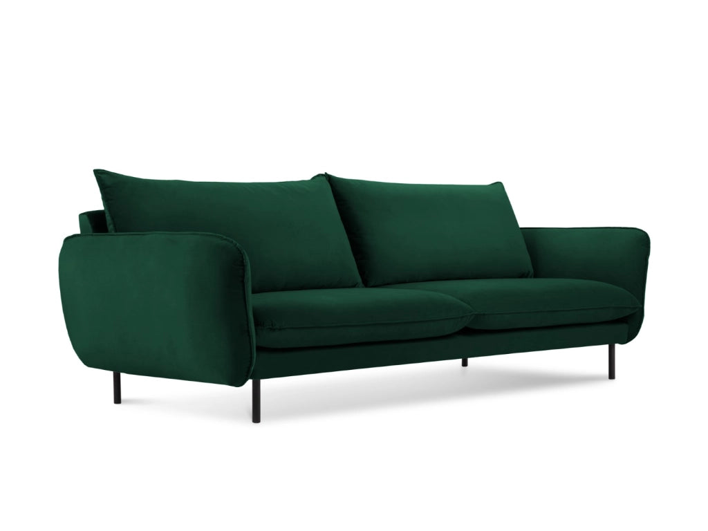 Cosmopolitan Design - Divano "Vienna" 4 posti in velluto verde bottiglia 