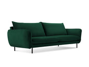 Cosmopolitan Design - Divano "Vienna" 4 posti in velluto verde bottiglia 