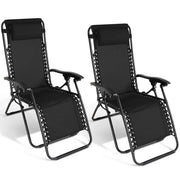 IDMarket - Set di 2 sedie da giardino reclinabili RELAX, alto comfort, nero
