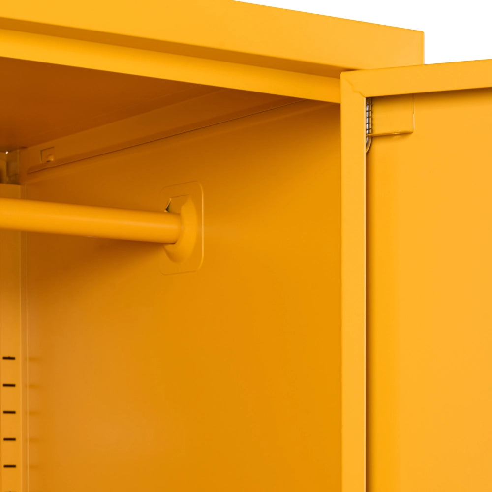 Armadietto mobile contenitore Armadietto In Metallo Giallo Con 5 Ripiani E Binario Moderno Home Office