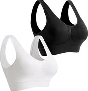Sportbeha senza cintura senza cuciture, 2-pack per donne con tamponi rimovibili - Comodo e sostenente, ideale per sport acquatici, yoga e allenamenti.