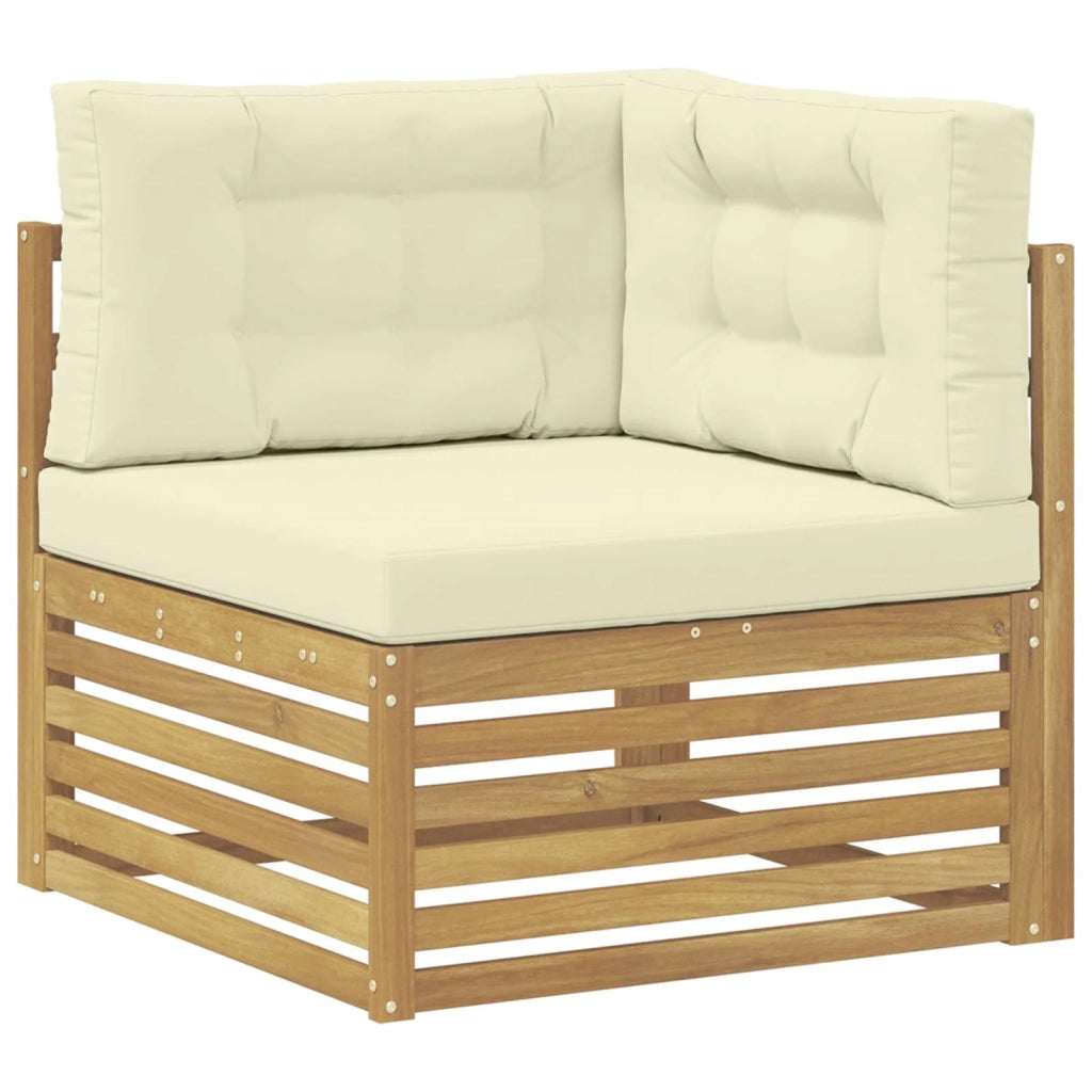 Set di divani da esterno 4 pz Bianco e Crema Poliestere 3390410