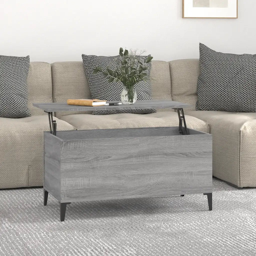 Tavolino Salotto Grigio Sonoma 90x44,5x45 cm Legno Multistrato 819594