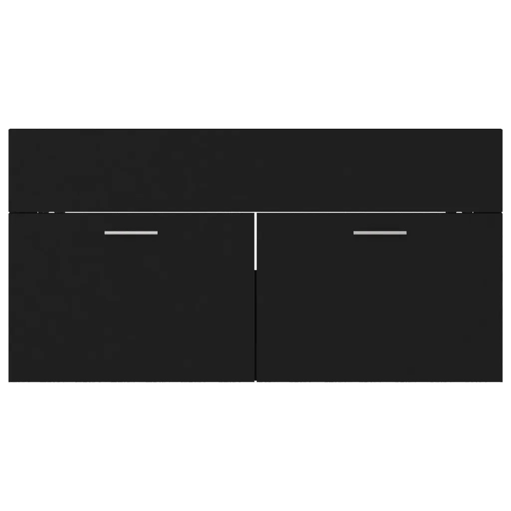 Mobile Sottolavabo Nero 90x38,5x46 cm in Legno Multistrato 804666