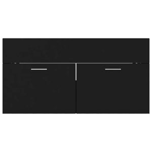 Mobile Sottolavabo Nero 90x38,5x46 cm in Legno Multistrato 804666