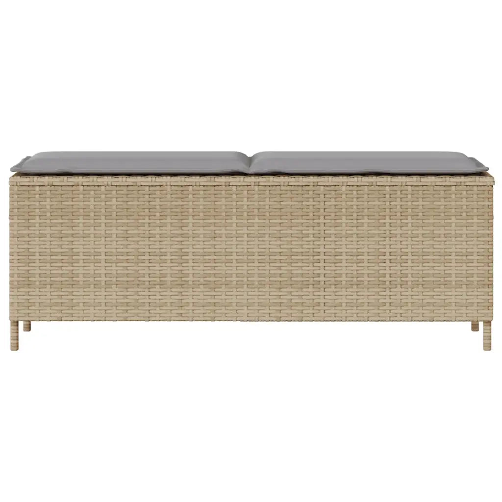 Panca da Giardino con Cuscino Beige 110x30x40,5cm in Polyrattan 4104157
