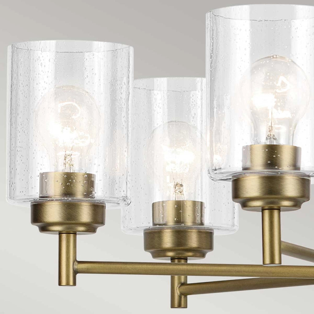 Lampadario WINSLOW ottone 6xE27 vetro bolle Kichler