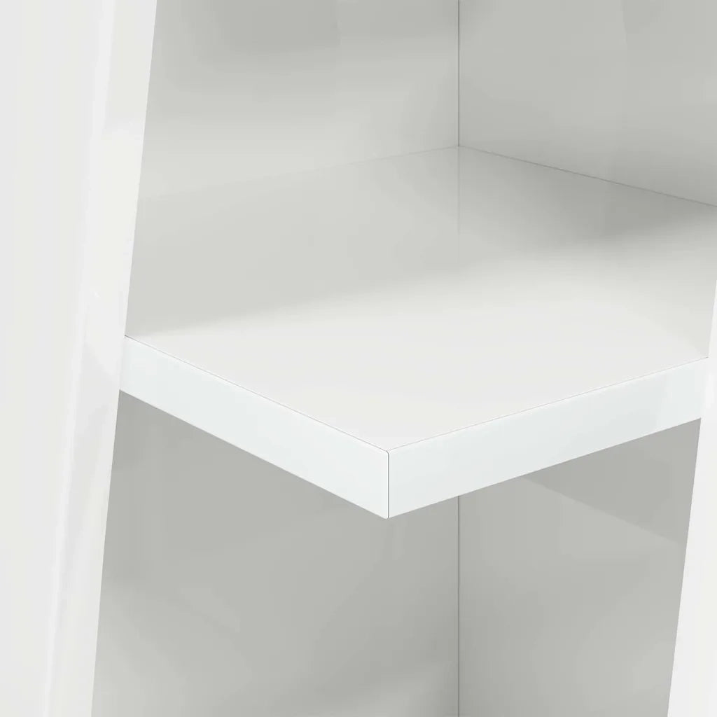 Mobile angolare Bianco Lucido 27,5x27x102cm Legno multistrato