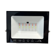 Faro Led Flood Slim RGB Con Telecomando 30W 1300 Lumen RGB AC 220V 50Hz Nero IP65