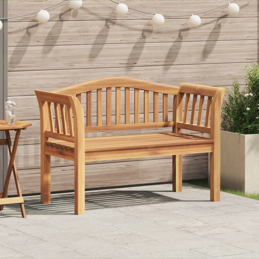 Panchina da giardino 120x53.5x85 cm in legno massello di teak