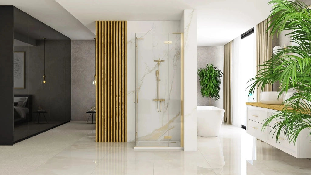 Cabina Doccia Rea Hugo 90x100 Gold Brush