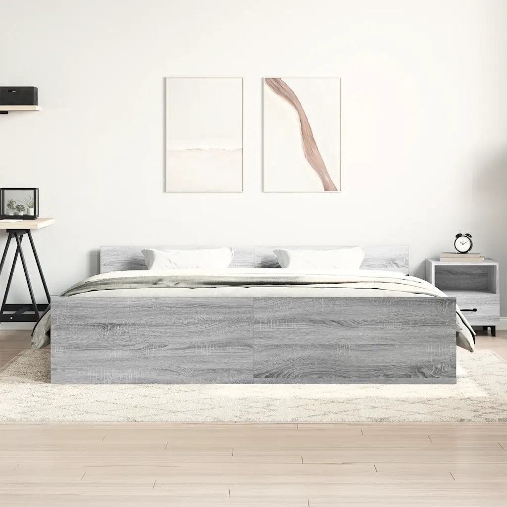 Giroletto con Testiera e Pediera Grigio Sonoma 200x200 cm 3203738
