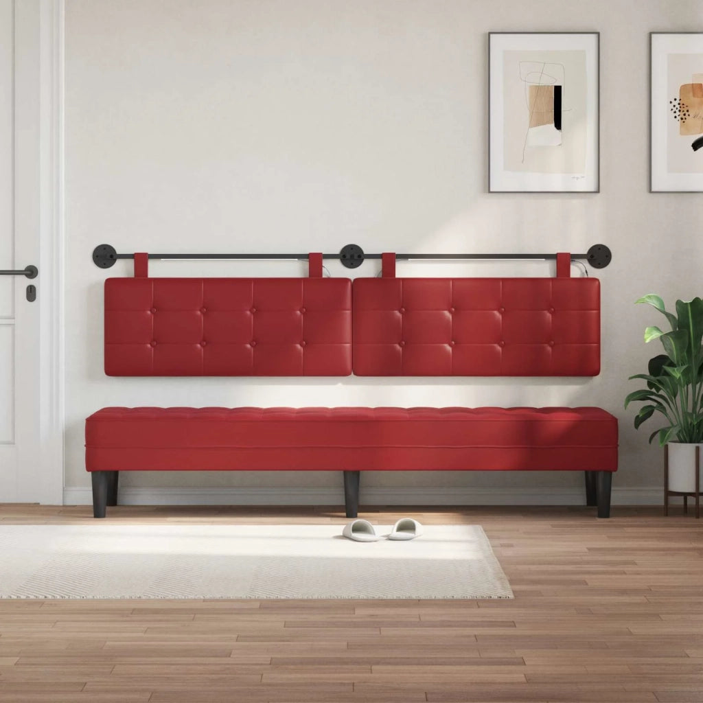 Testiera sospesa Con luce LED Rosso Vino Similpelle