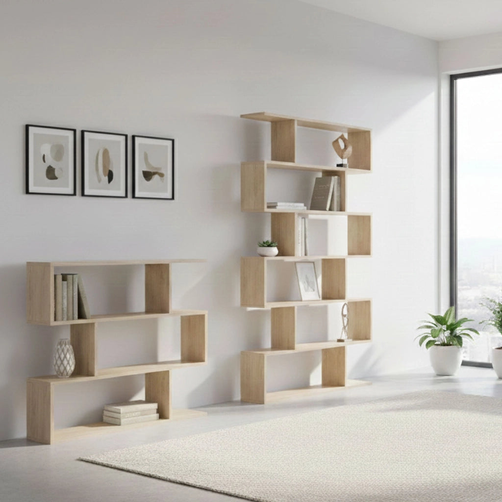 Jesolo, set Libreria 9 Ripiani, Marrone Rovere
