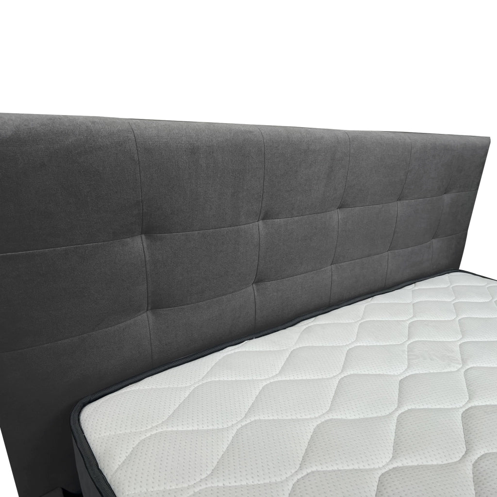 Letto contenitore piazza e mezza 120x190 cm con rete ortopedica a doghe, tessuto Enjoy, made in Italy - 23 Ash