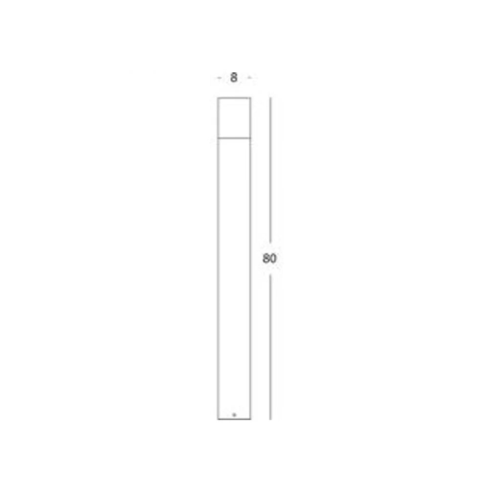 Palo Da Esterno Moderno H80Cm Kube Alluminio E Termoplastica Bianco Led 7W 4000K