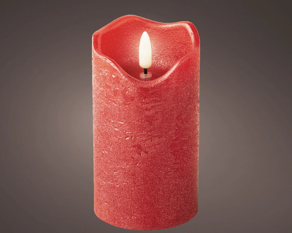 Candela LED ondulata in cera stabile per H 13 x 7 cm