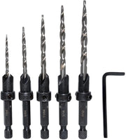 Set di Forbici a Serraggio a 5 Stuhi - HSS 4241 - Stop di Profondità Regolabile - Fori Precisi - Afschuining - Finitura Professionale - Set di Forbici