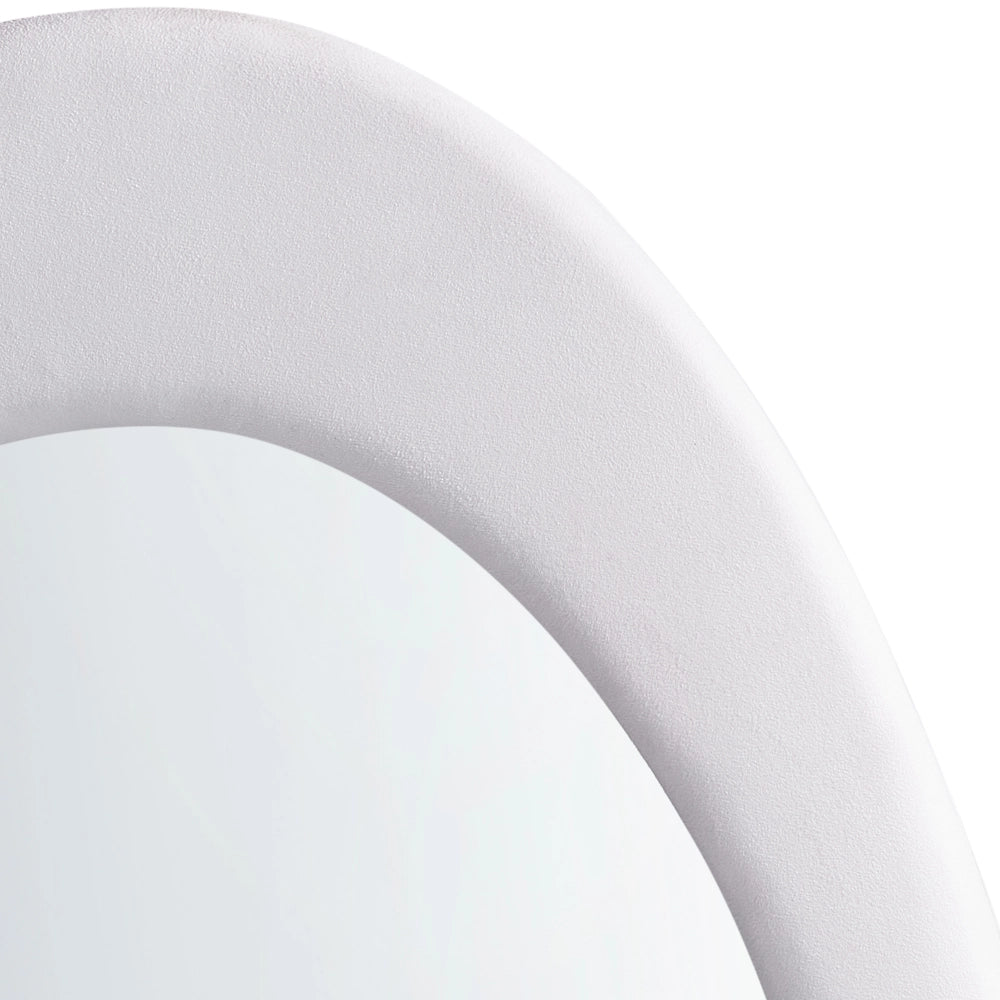 Specchio da parete in MDF bianco con cornice in vetro 53 x 89 cm Forma irregolare Decorativo a parete Pezzo d'arredo Stile moderno