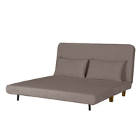 Divano Letto 2 Posti 146x91x82 cm in Tessuto Tortora Scuro