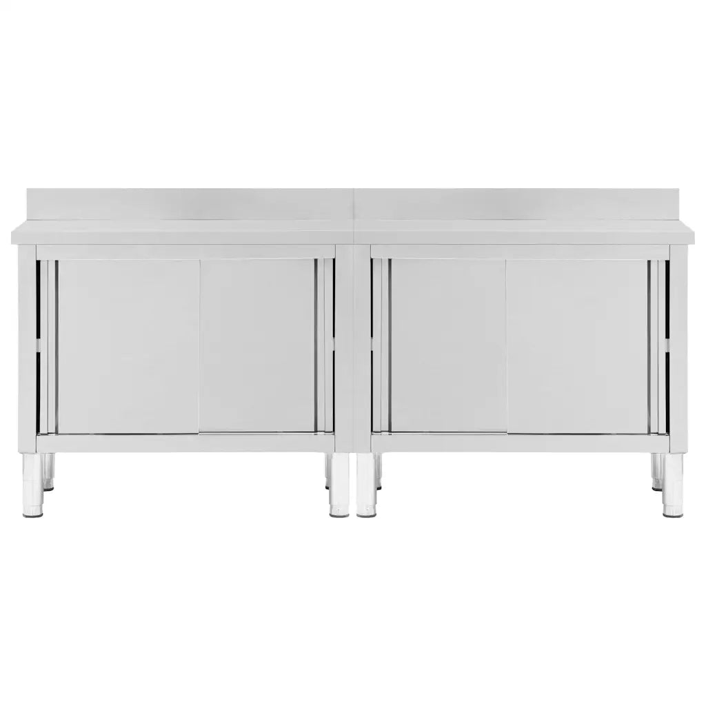 Tavoli da Lavoro Ante Scorrevoli 2 pz 200x50x(95-97) cm Acciaio 3055902