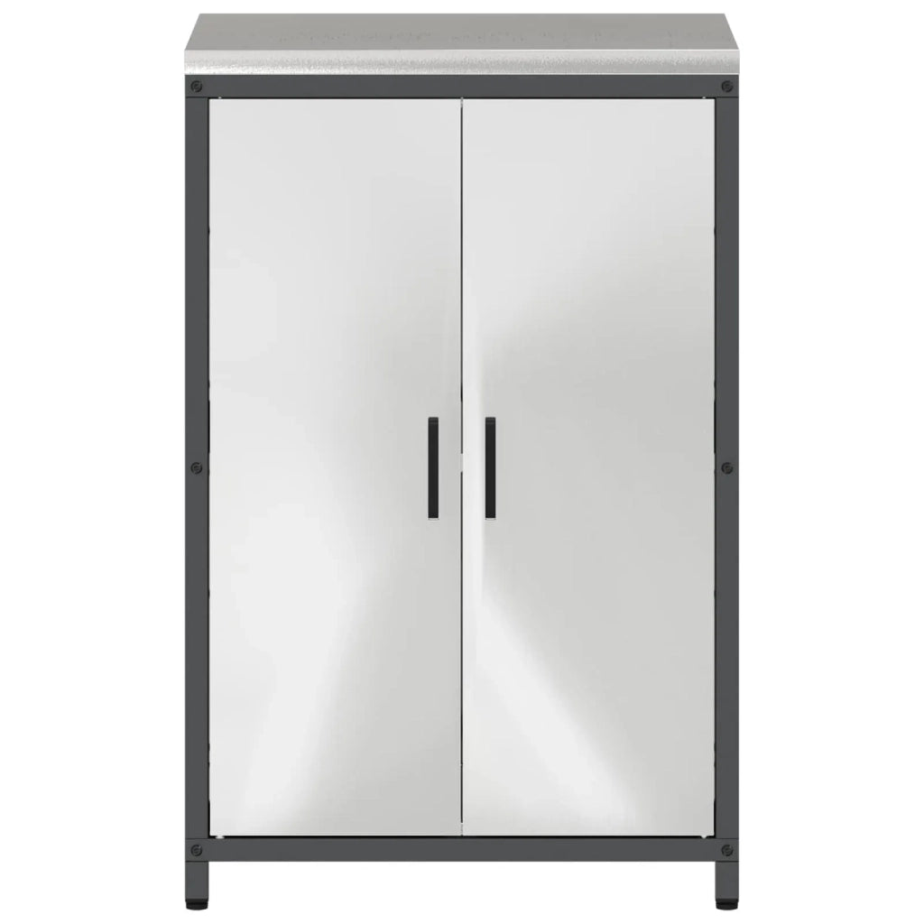 Stoccaggio in cucina con porta Argento 60 x 50 x 92 cm Acciaio 874994