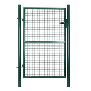 Cancello in ferro zincato recinzione cancello cancello da giardino robusto e durevole con serratura maniglia e chiave qualità 106 x 150 cm grigio 12_0001522