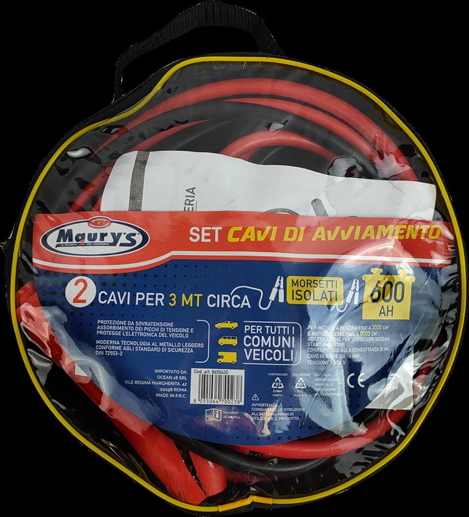MAURY'S CAVI PER BATTERIA 600 AH PER TUTTI I VEICOLI COMUNI 3 MT