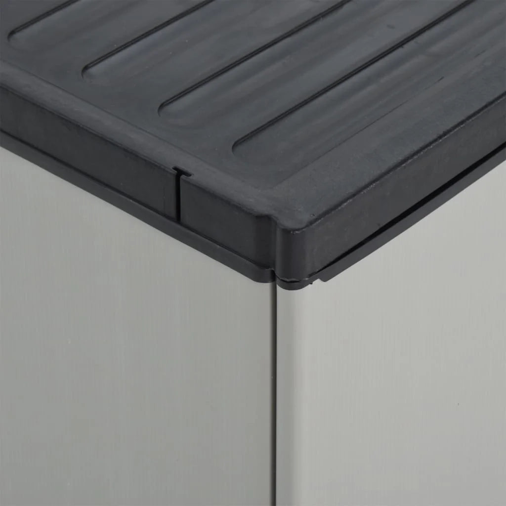 Pattumiera per rifiuti da giardino 68 x 40 x 85 cm PP grigio e nero 02_0006035