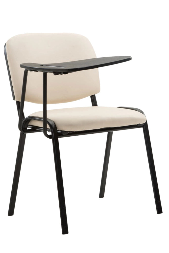 Sedia Ken in similpelle con tavolino ribaltabile crema