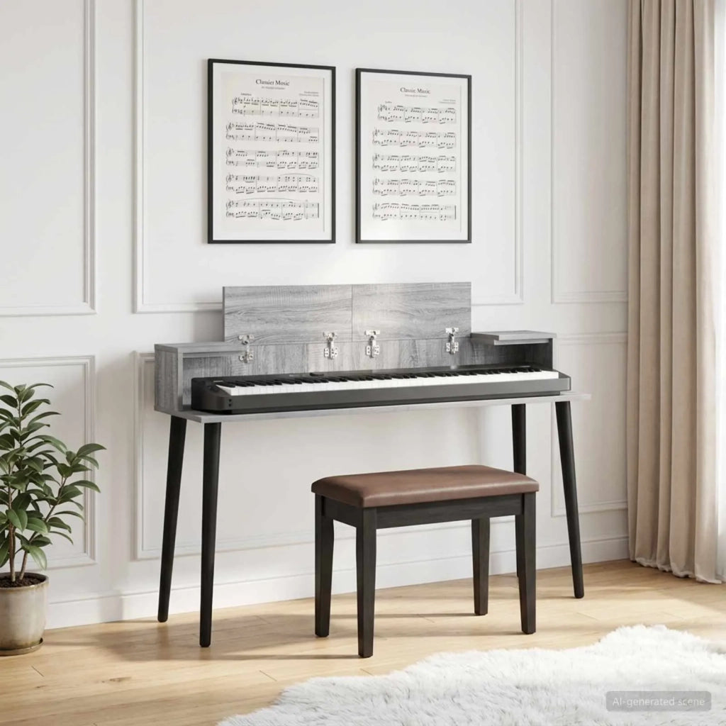 Scrivania studio Sonoma grigio 130 x 36 x 19,5 cm 8006705
