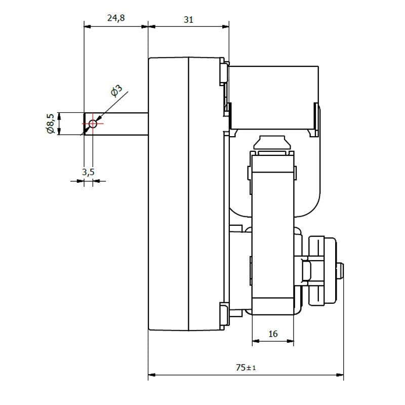 K9171150  Motore girarrosto KENTA 2 rpm, 23 Watt