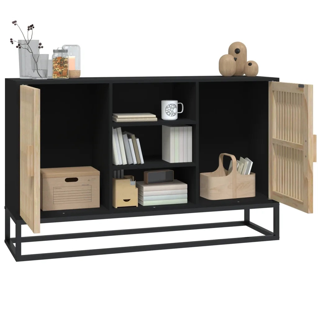 Credenza Nera 105x30x65 cm in Legno Multistrato 352119