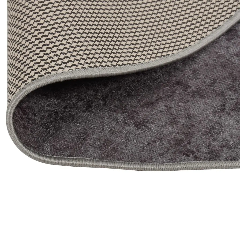 Tappeto Lavabile Grigio Ã˜ 200 cm Antiscivolo