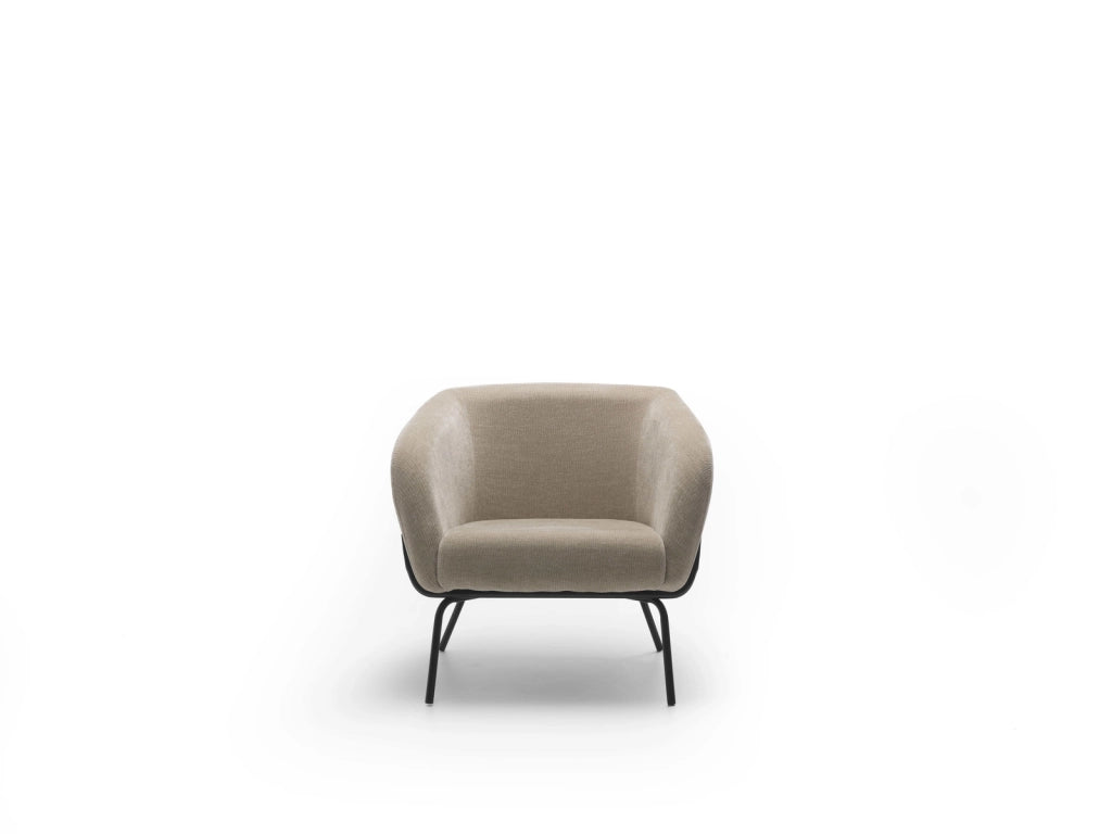 Poltrona da Salotto o da Camera Sherry 75x74x69 cm in Velluto Beige