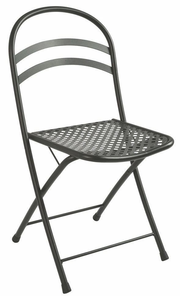 Set Tavolo Tondo e 4 Sedie da Giardino in Acciaio RD Italia Flipper Antracite