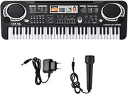 Pianoforte Digitale a 61 Tasti - Pianoforte Digitale Portatile con Microfono Mini per Bambini - Inclusi 6 Presentazioni, Ritmi Adattabili e Volume - 54 * 17,5 * 5,5cm