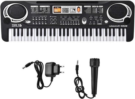 Pianoforte Digitale a 61 Tasti - Pianoforte Digitale Portatile con Microfono Mini per Bambini - Inclusi 6 Presentazioni, Ritmi Adattabili e Volume - 54 * 17,5 * 5,5cm