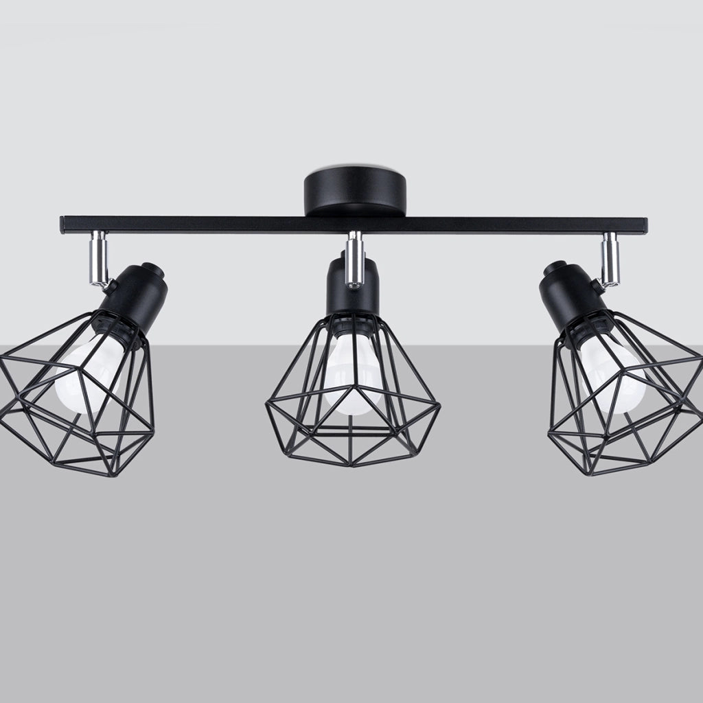 Lampada da parete Artemis Powder Blue 3x10W LED Nero Acciaio Moderno