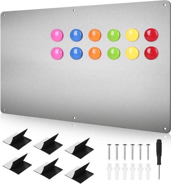 Tavolo magnetico multifunzionale - 12 magneti - argento - 42 x 30 cm