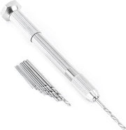 Pinza per mano con set di 10 HSS Twist punte - punta 05 mm e 2 mm.