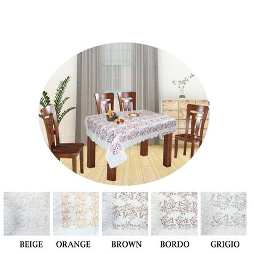 Trade Shop - Tovaglia Copritavola Elegante Festa Pizzo Ricamo Vari Colori 140x180 - 140x240cm -