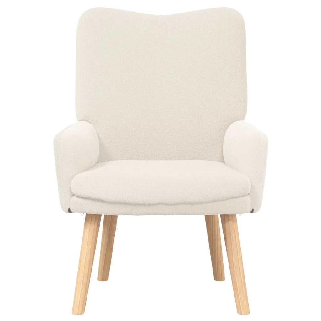 poltrona Crema 63 x 67 x 94 cm Tessuto di Pecora e Plywood 42001790