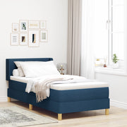 Letto a Molle con Materasso Blu 90x190 cm Tessuto