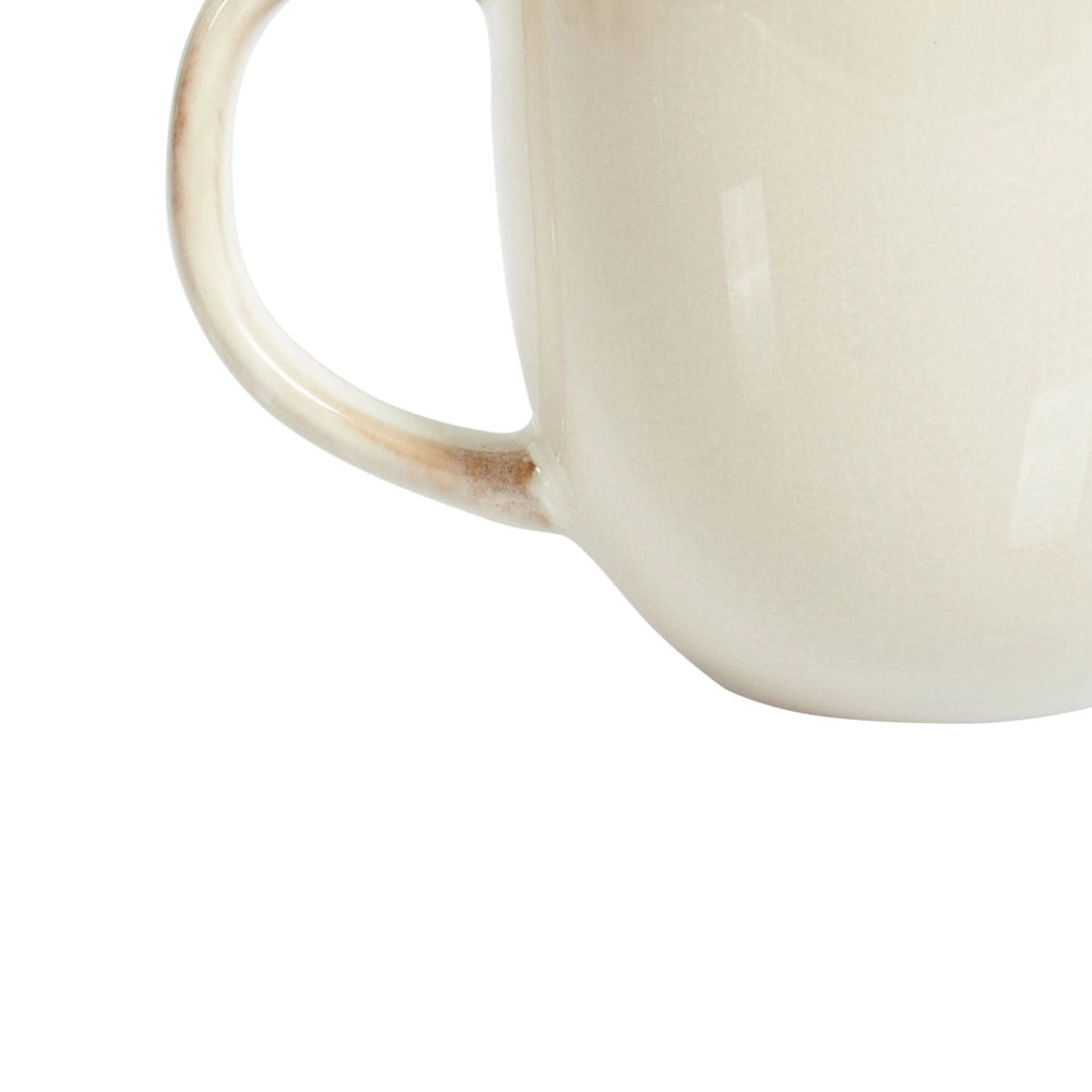 Set di 4 tazze Beige chiaro in gres caolino fatto a mano con smalto reattivo Cucina Sala da pranzo