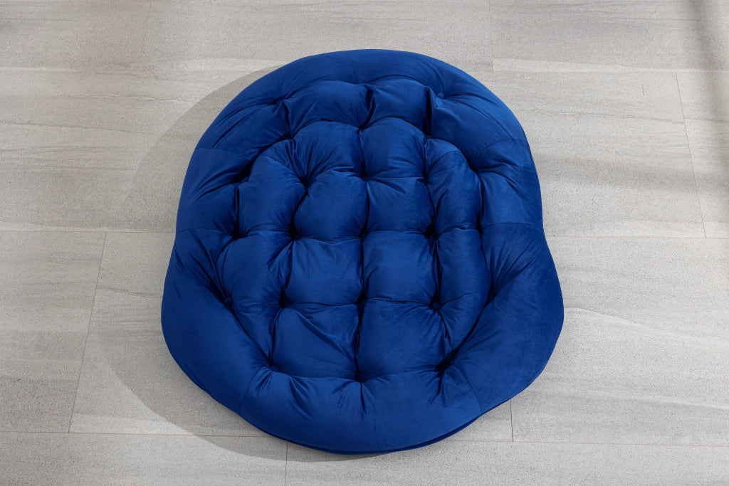 POLTRONA A DONDOLO DA ESTERNO 78x106x90 cm Rattan sintetico Blu Navy in acciaio